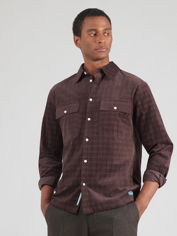 SCOTCH & SODA Regular fit Srajca | rjava barva: sprednja stran