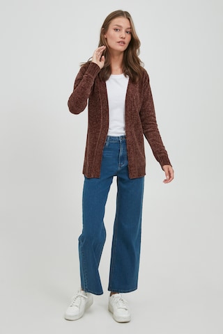 Oxmo Knit Cardigan 'Elisabet Knit' in Brown