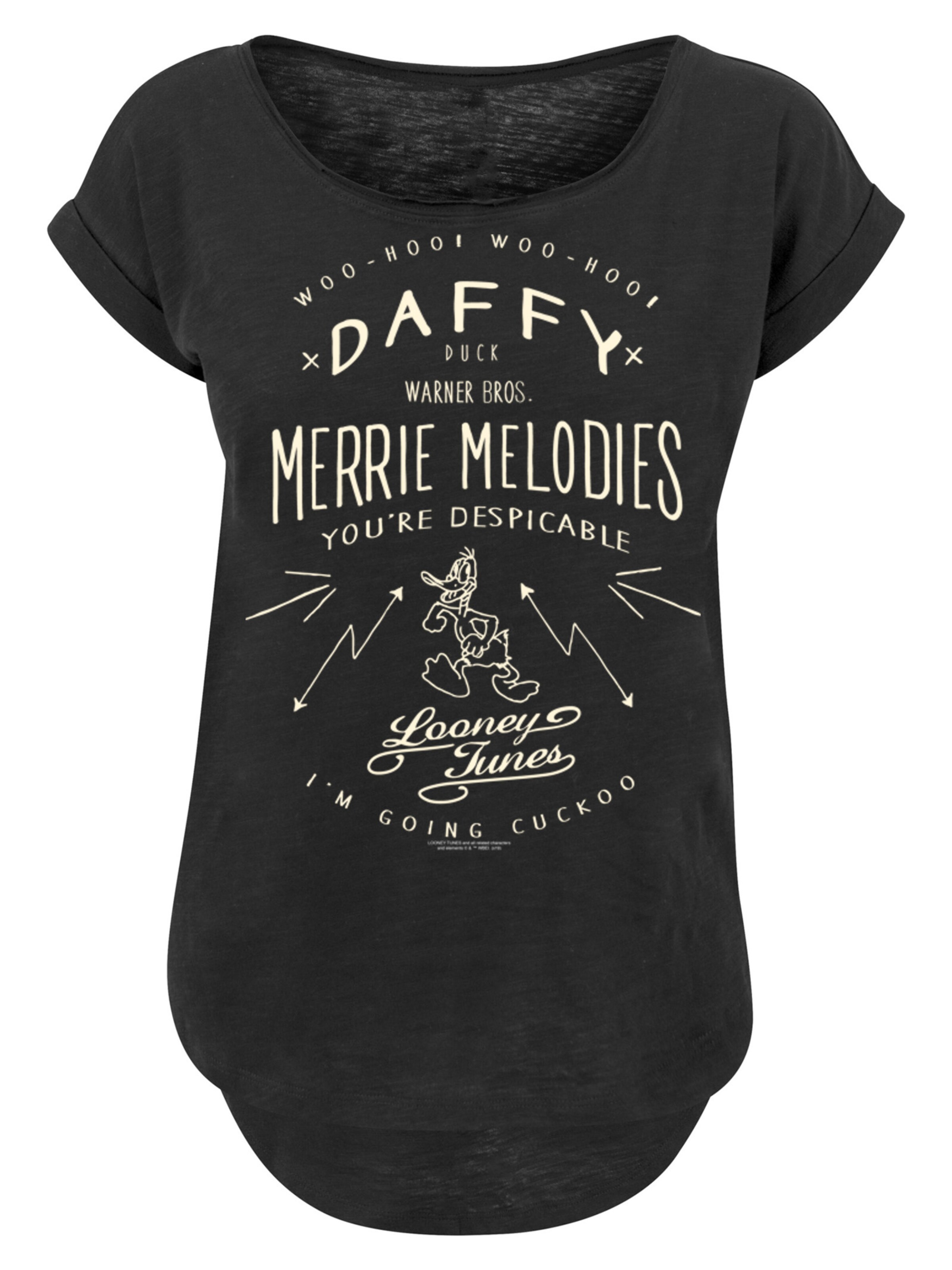 T-shirt 'Looney Tunes Daffy Duck Vintage Merrie Melodies Despicable' F4NT4STIC en noir : devant