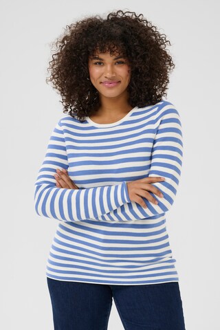 KAFFE CURVE Trui 'Ninka' in Blauw: voorkant