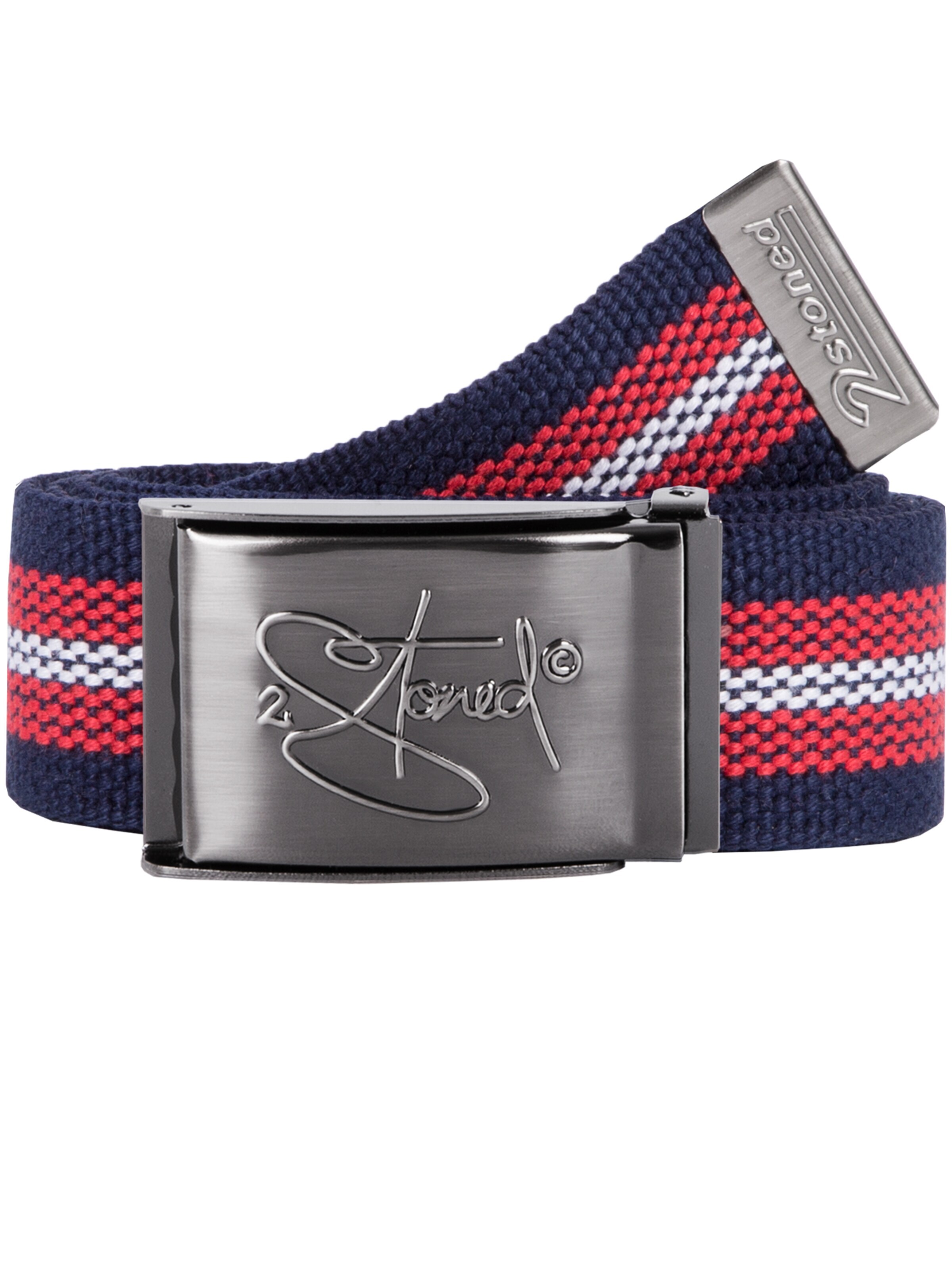 2Stoned Gürtel 'Classic Matt Embossed'‌‌‌‌‌‌ in Blau: Vorderseite