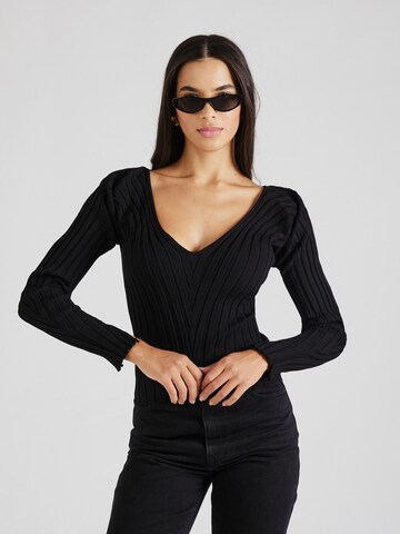 Gina Tricot Sweater in Black: front