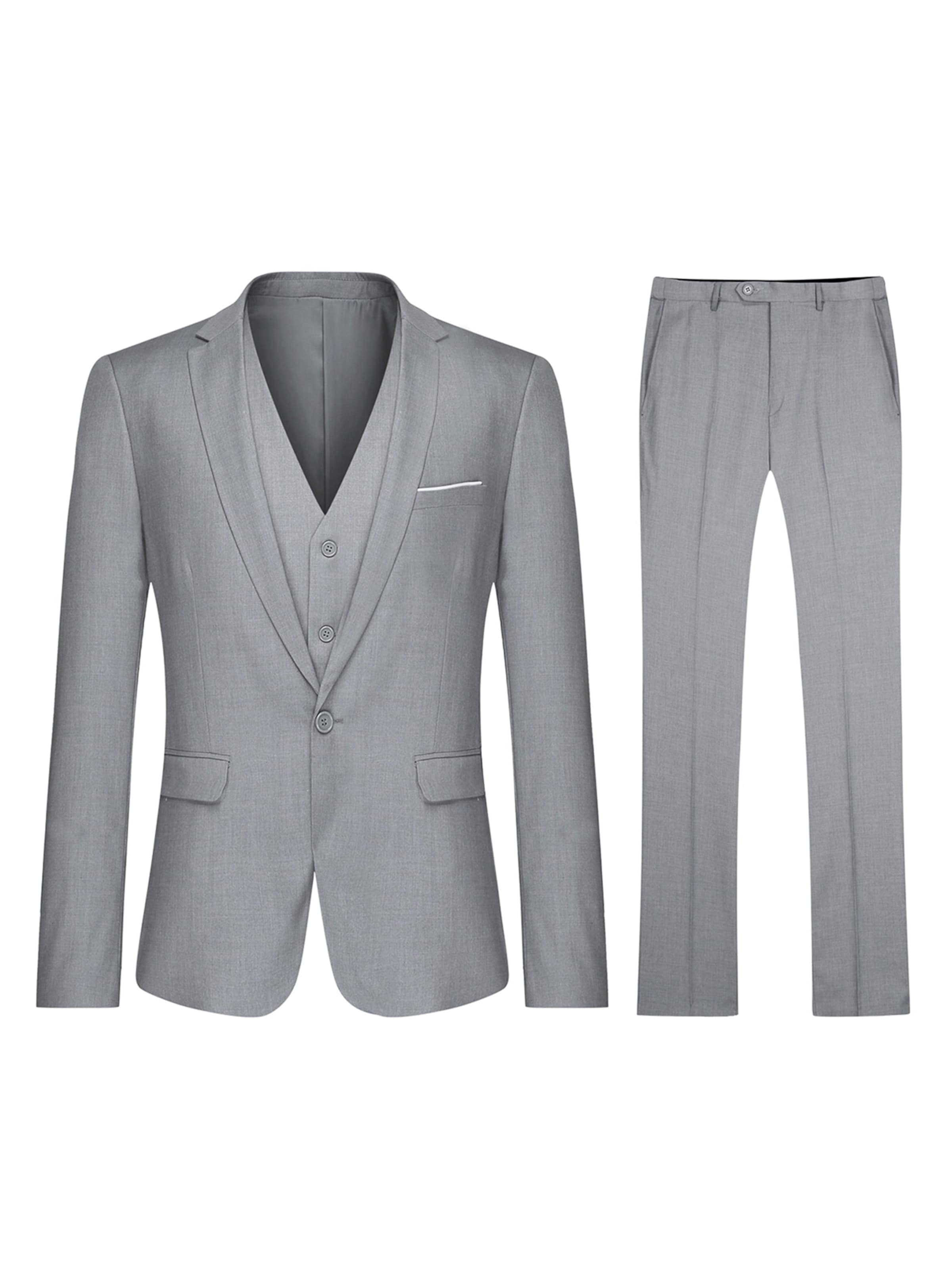 Youthup Slimfit Anzug in Grau: Vorderseite