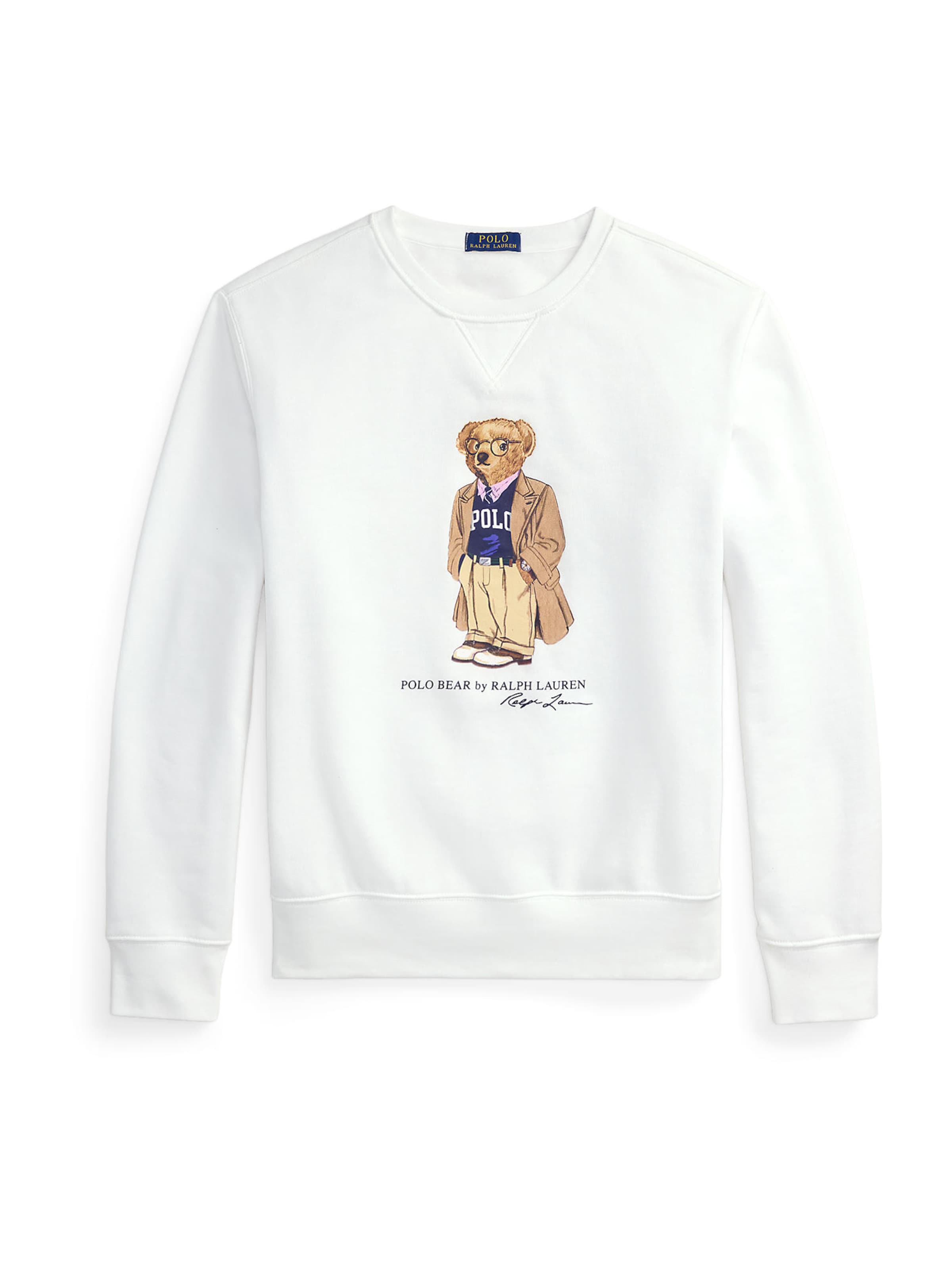 Sweat-shirt Polo Ralph Lauren en blanc : devant