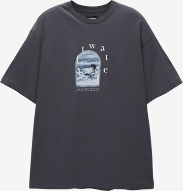 T-Shirt Pull&Bear en gris : devant