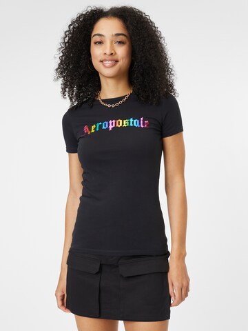 T-shirt 'JUNE' AÉROPOSTALE en noir : devant