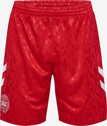 Hummel Regular Workout Pants in Red: front