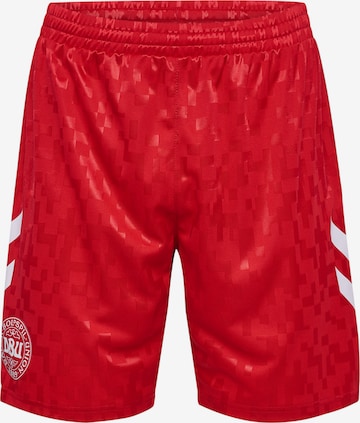 Hummel Regular Workout Pants in Red: front