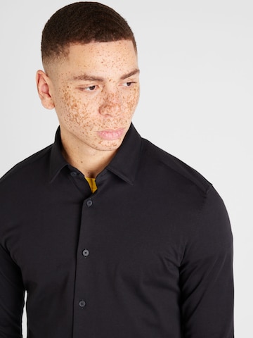 BOSS Black Slim fit Button Up Shirt 'P-HANK' in Black