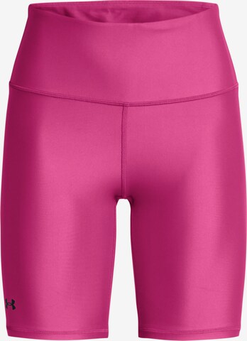 UNDER ARMOUR Skinny Workout Pants 'HeatGear' in Pink: front