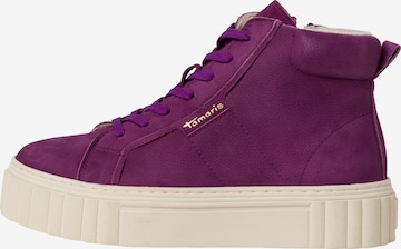 TAMARIS Lace-Up Ankle Boots in Purple