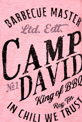 CAMP DAVID Muskelshirt mit Label Print im Used Look in Pink