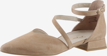 Ballerines à lanières Paul Green en marron : devant