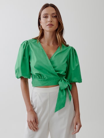 Tussah Blouse 'KATHRYN ' in Groen: voorkant