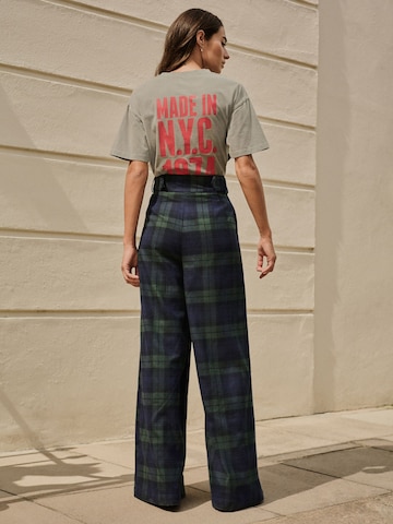 Next Wide leg Pleat-front trousers 'Smart' in Blue