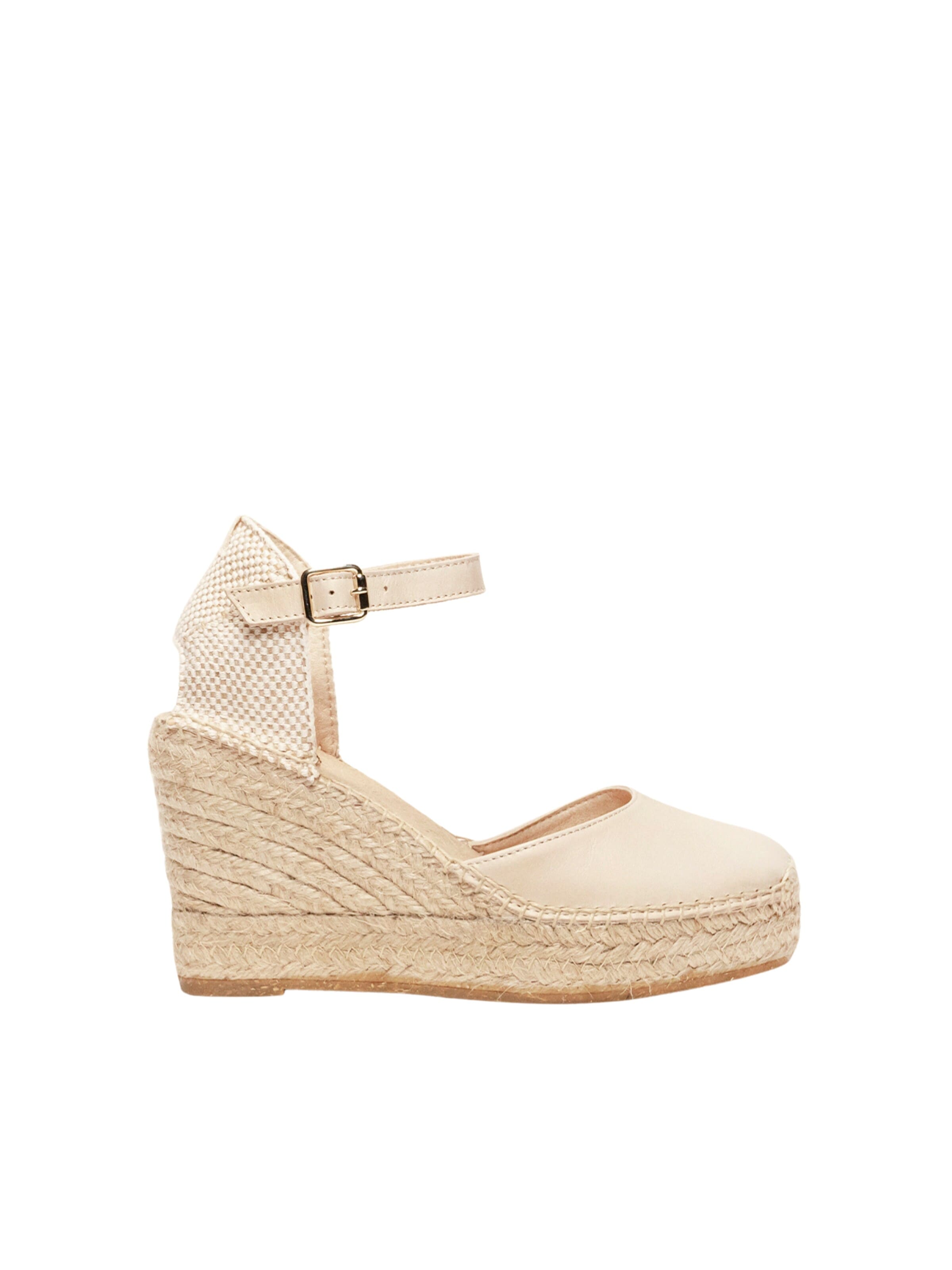 Alhamas - Zapatos destalonado 'Alpargata Cuña 10 cm' en beige: frente
