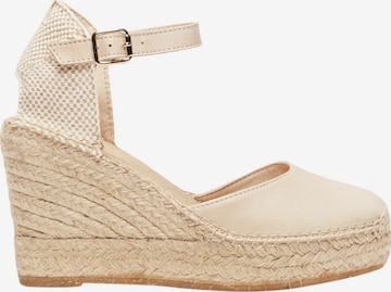Alhamas - Zapatos destalonado 'Alpargata Cuña 10 cm' en beige: frente