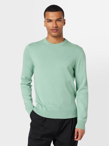 BOSS Sweater 'Kanovano' in Green: front