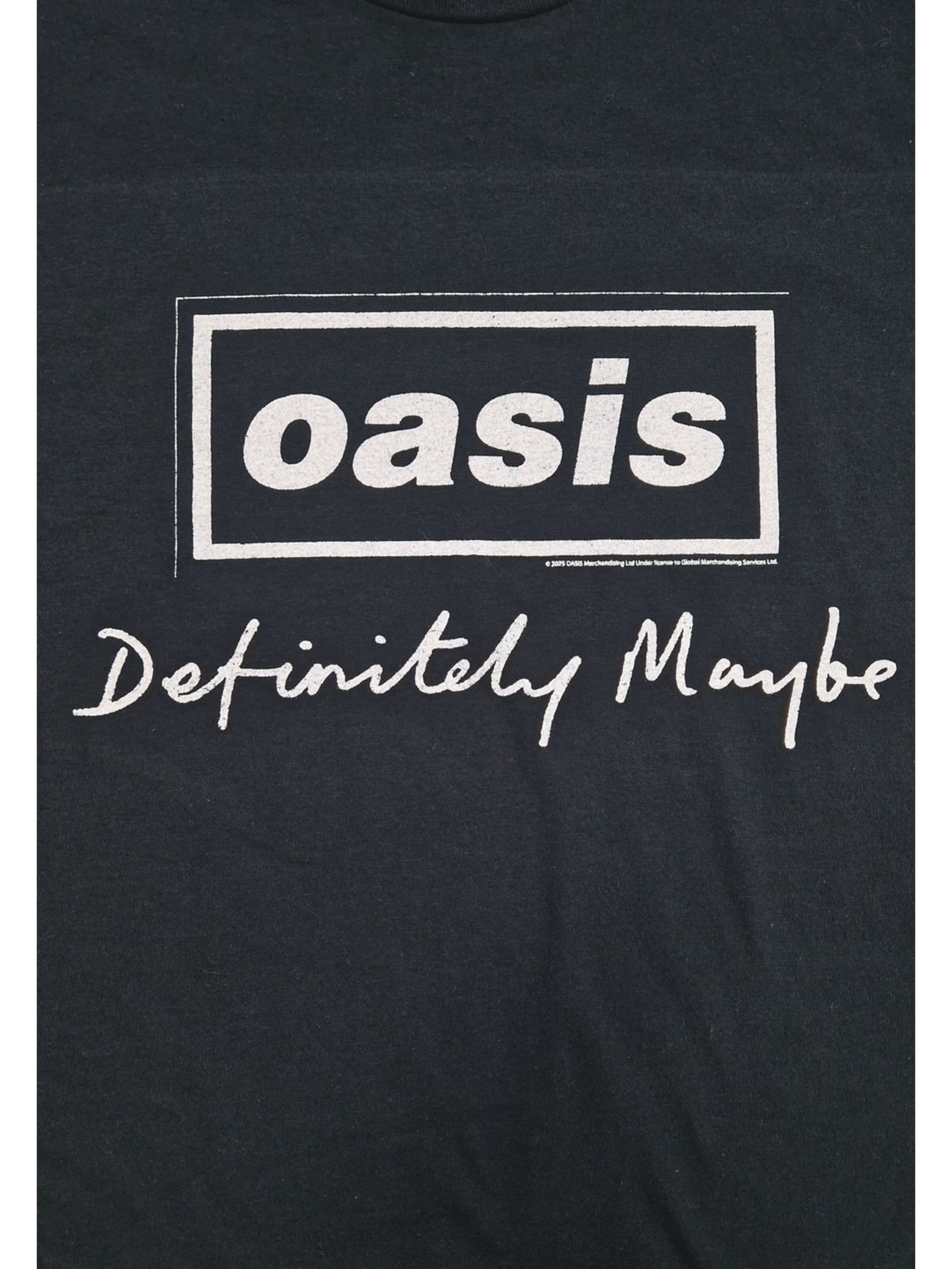 Oasis Shirt 'Oasis- Definitely Maybe Script T-Shirt'‌‌‌‌‌ in Schwarz