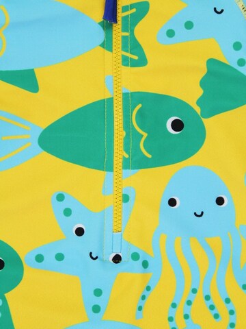 Toby Tiger Swimsuit 'Fisch-Druck' in Yellow