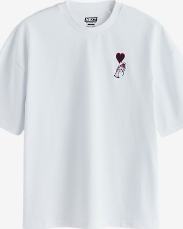 T-Shirt Next en blanc : devant