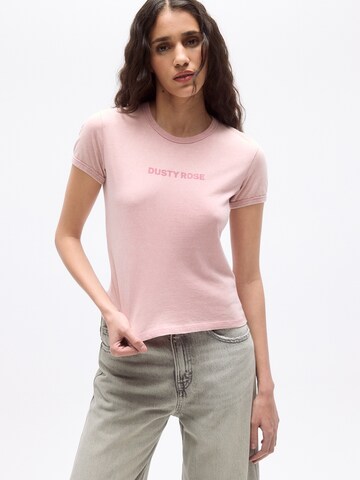 T-shirt Pull&Bear en rose : devant