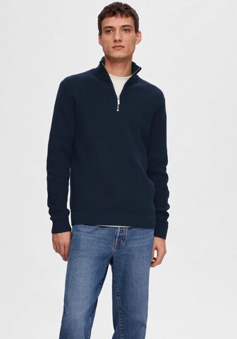 Pull-over 'DANE' SELECTED HOMME en bleu : devant