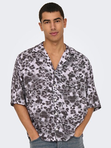 Only & Sons Comfort fit Overhemd 'ONSHarris' in Lila