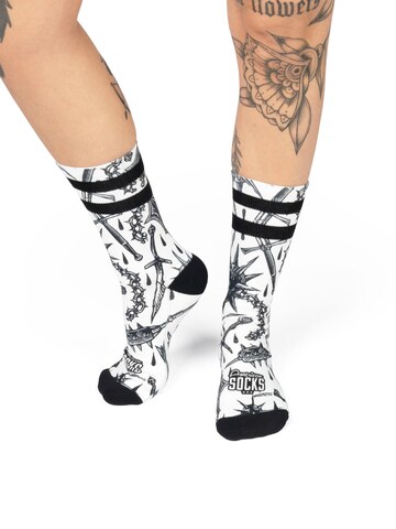 Calzino 'Medieval' di American Socks in bianco
