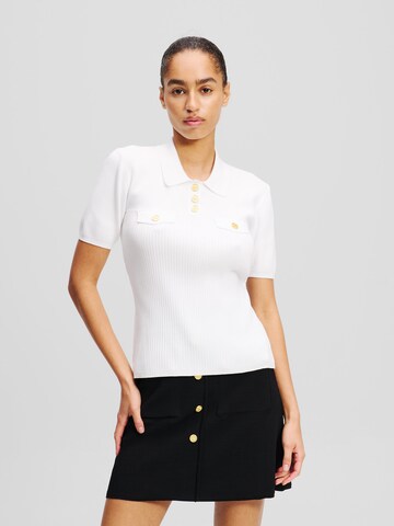 Pull-over Karl Lagerfeld en blanc : devant