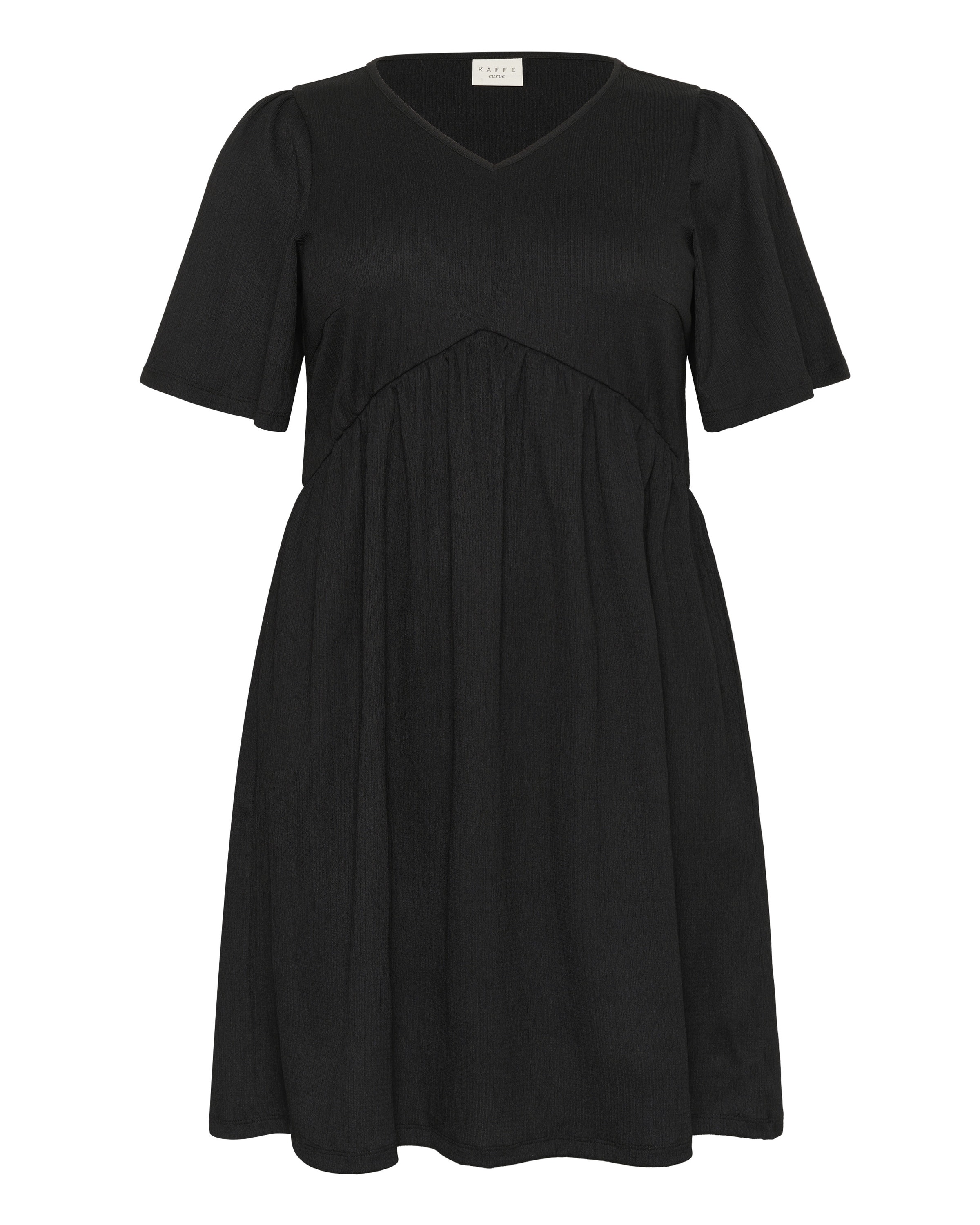 KAFFE CURVE Jurk 'MILLY' in Zwart: voorkant