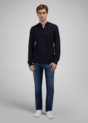 HECHTER PARIS Strickpullover 'ZIP TROYER' in Blau