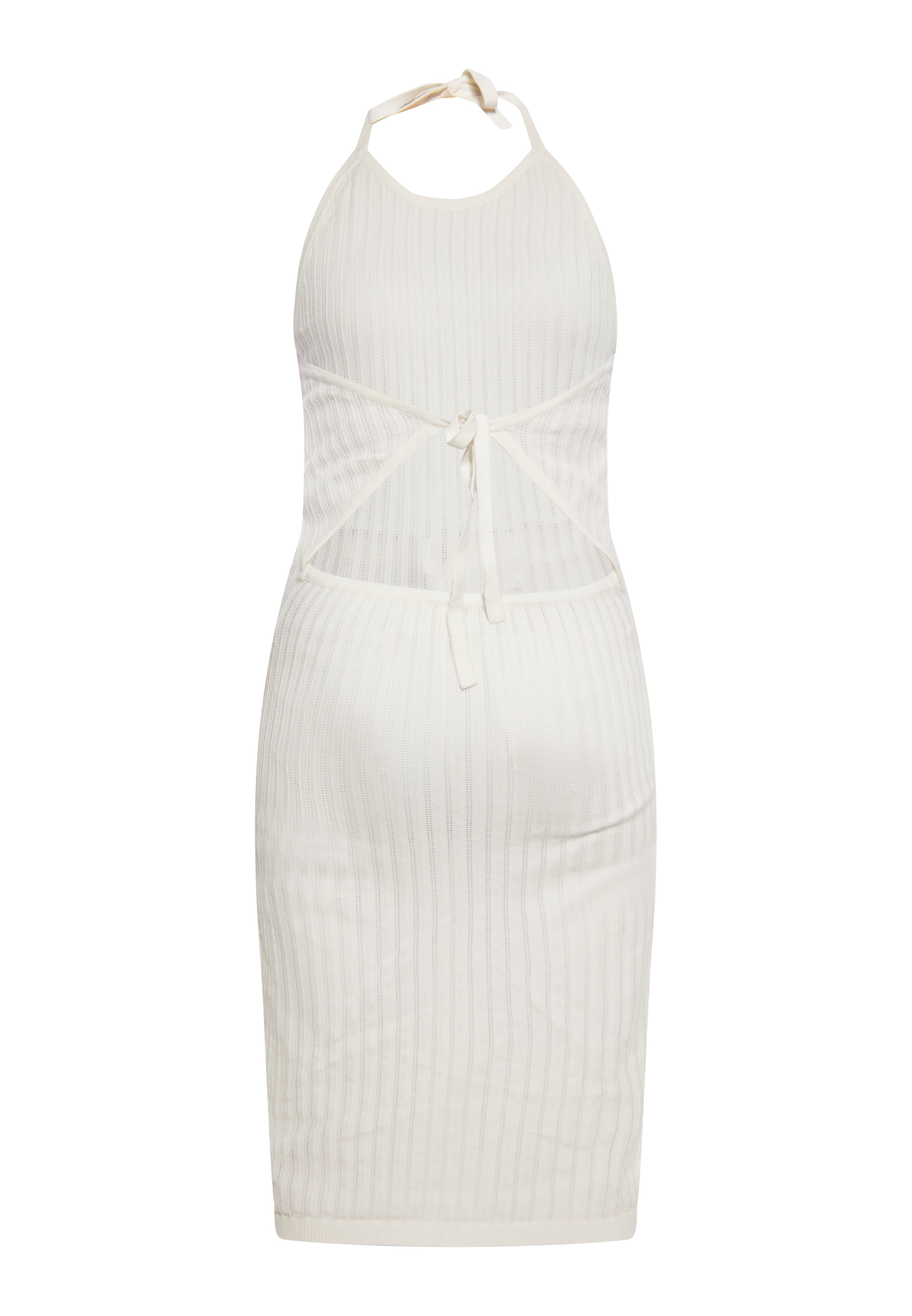 ebeeza Stickad klänning i vit