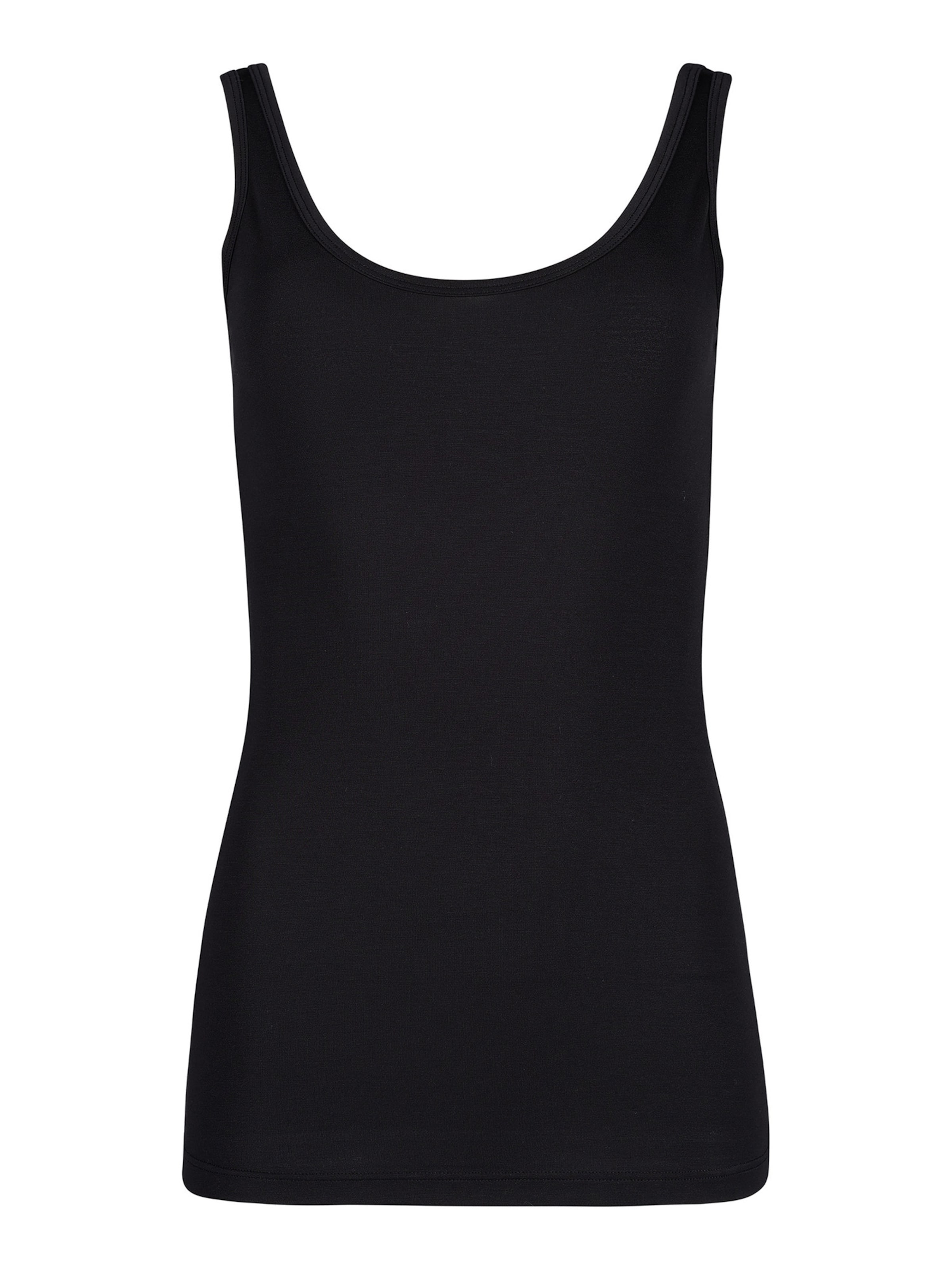 HUBER Top ' Soft Modal ' in Black: front