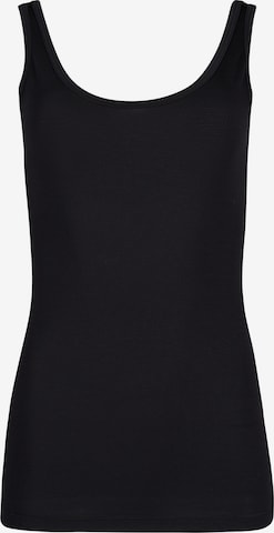 HUBER Top ' Soft Modal ' in Black: front