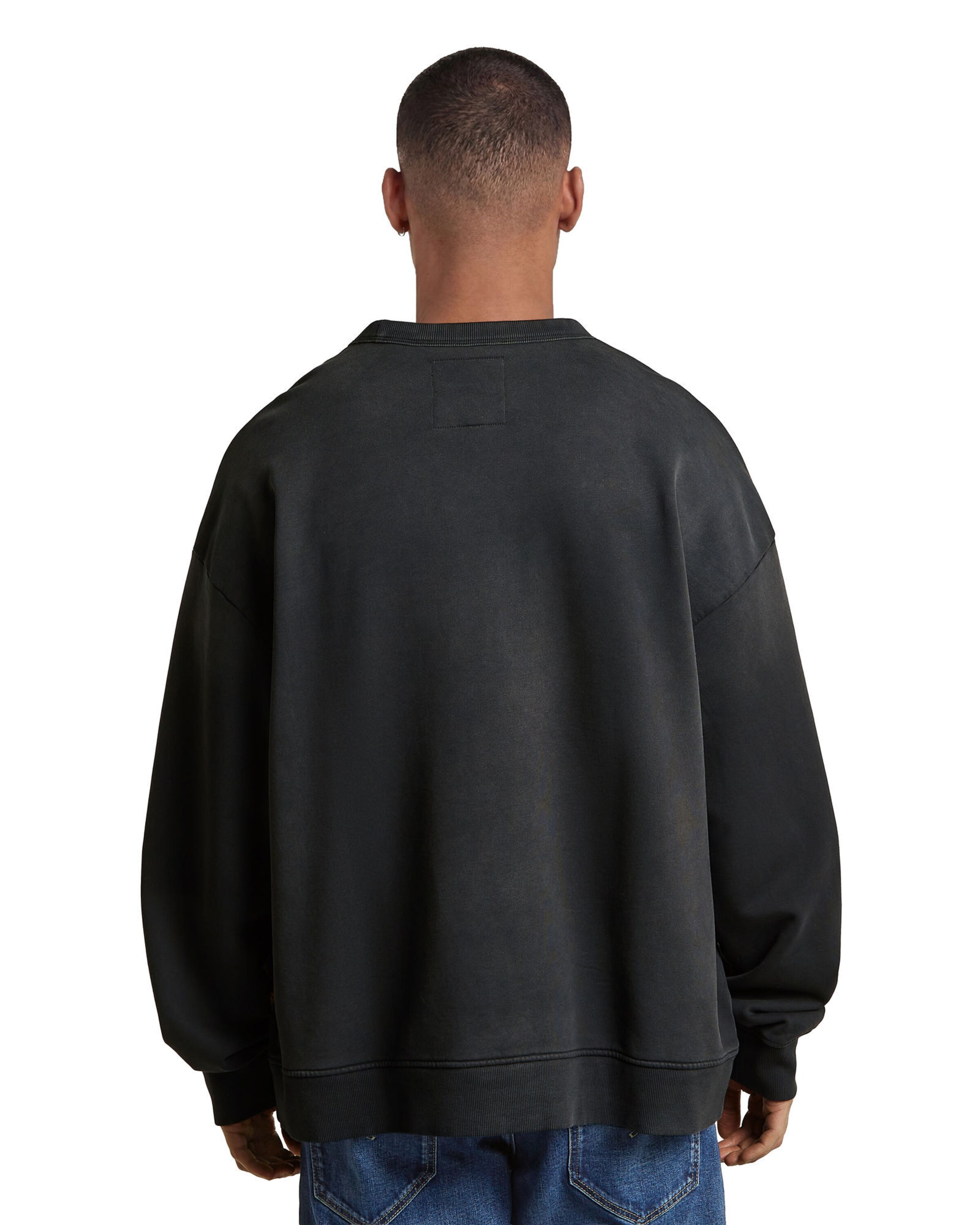 G-STAR Sweater - 'Sunfaded Applique Loose Sweater' in Schwarz
