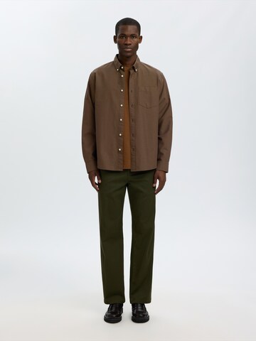 SELECTED Regular Fit Hemd 'Rick' in Braun