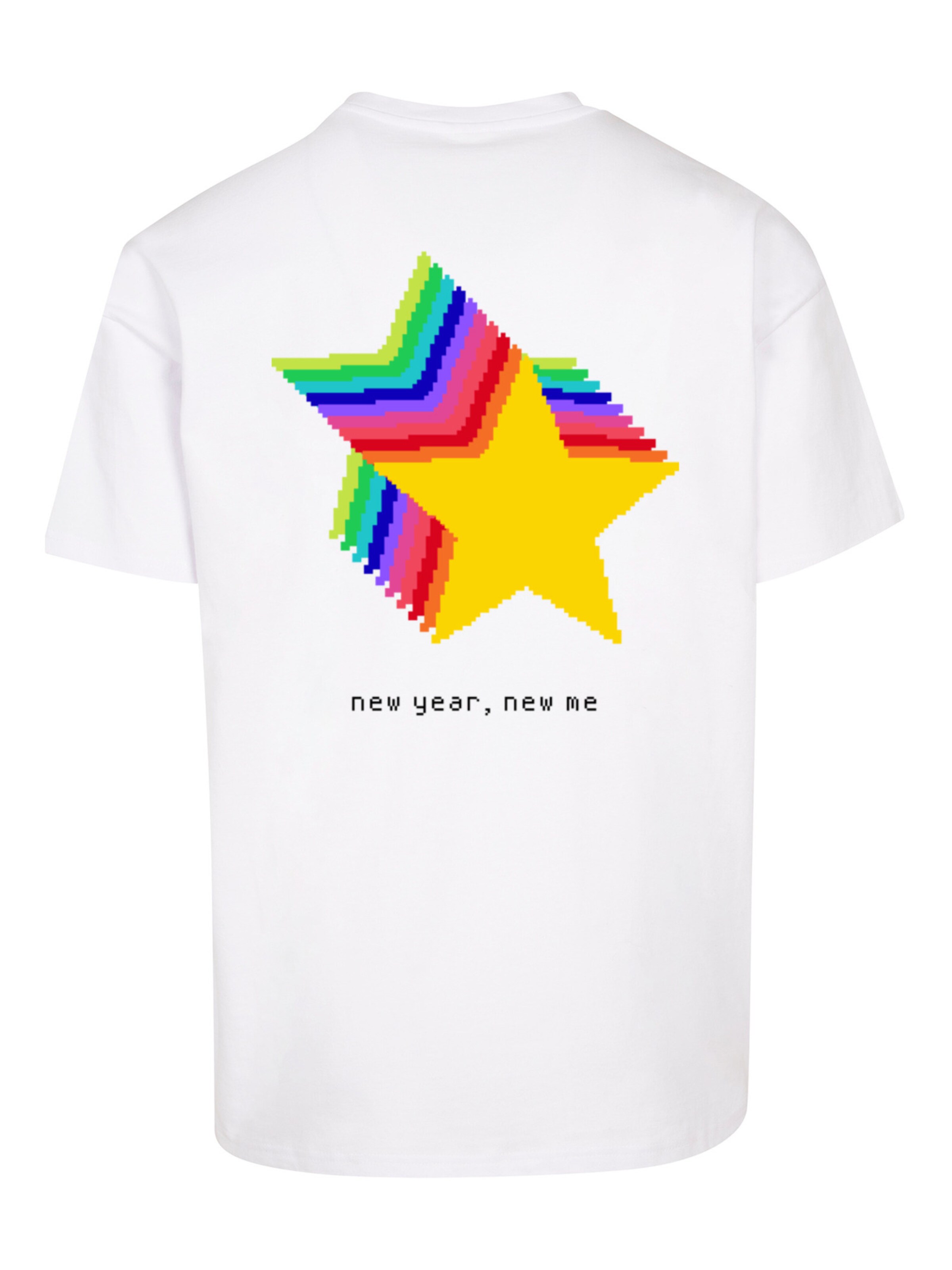 T-Shirt 'SIlvester Party Happy People Only' F4NT4STIC en blanc