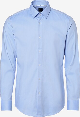 BOSS Black Slim fit Zakelijk overhemd 'P-HANK' in Blauw: voorkant