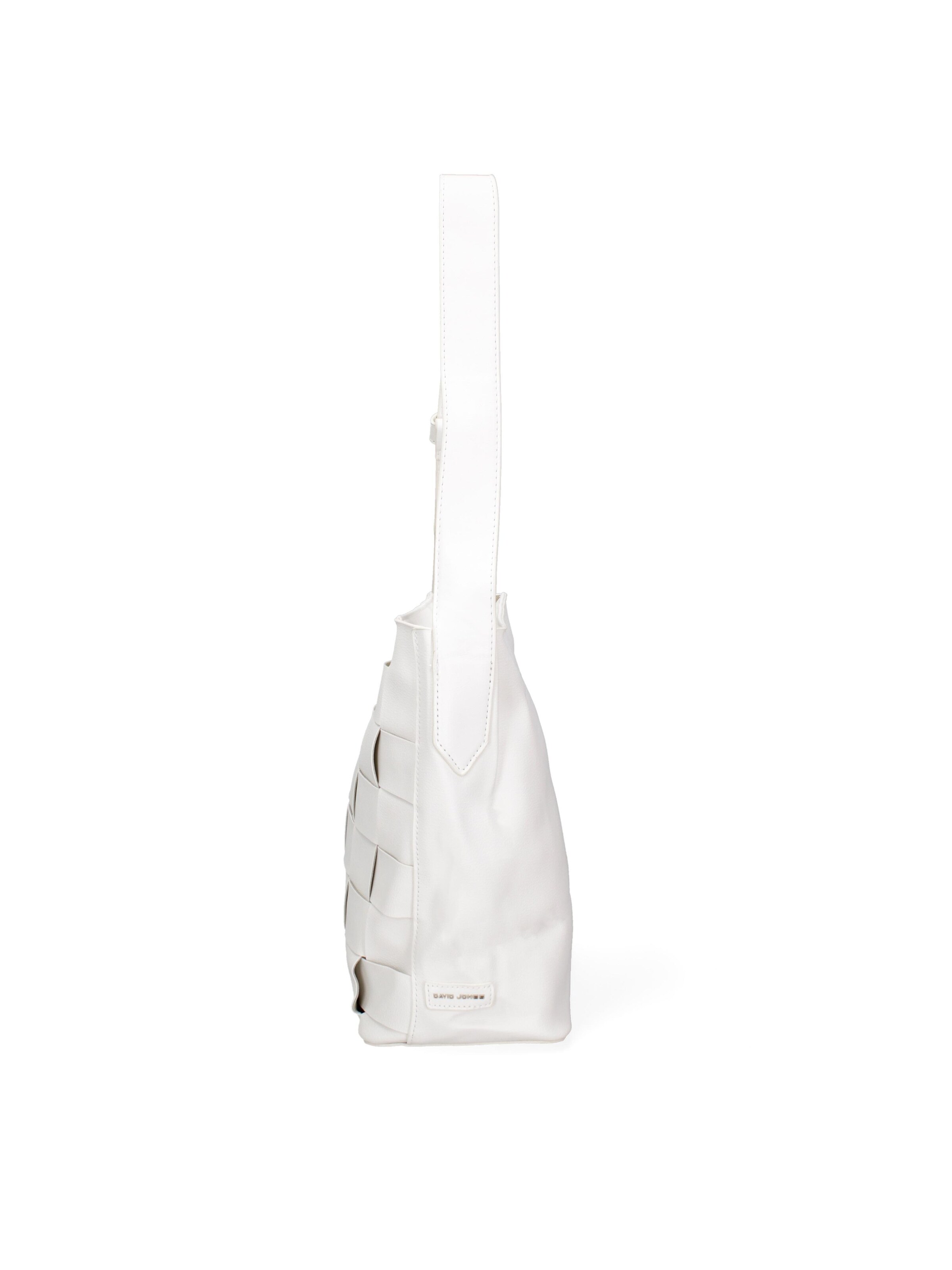 Borsa a spalla 'Borsa a Spalla Donna David Jones PVC Trapuntato Zip' di David Jones in bianco