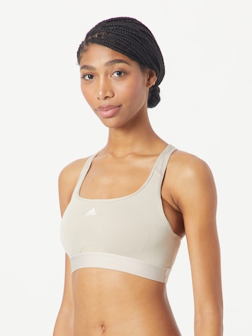 ADIDAS PERFORMANCE Bralette Sports bra 'Powerreact Medium-Support' in White: front