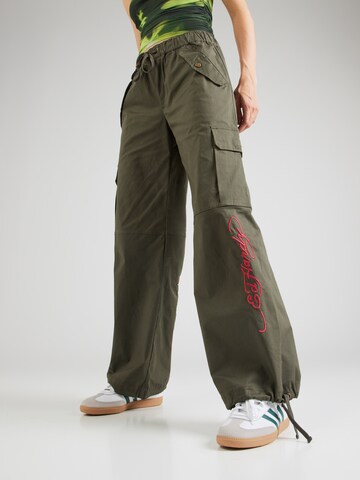 Ed Hardy Tapered Hose 'TRUE TO MY LOVE' in Grün