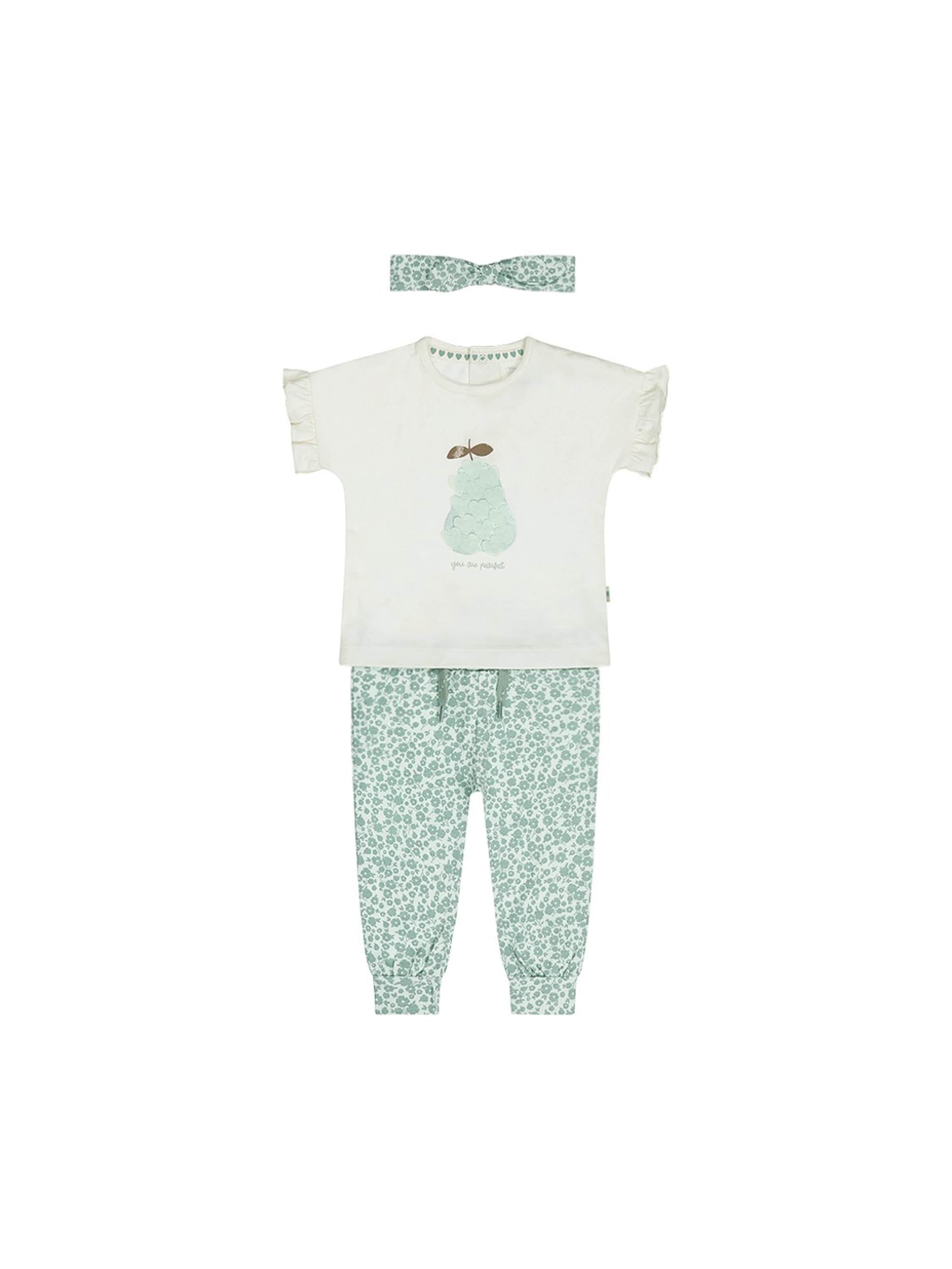 Dirkje Set '3 pc set, T-shirt, Trousers, Headband' in Blauw: voorkant