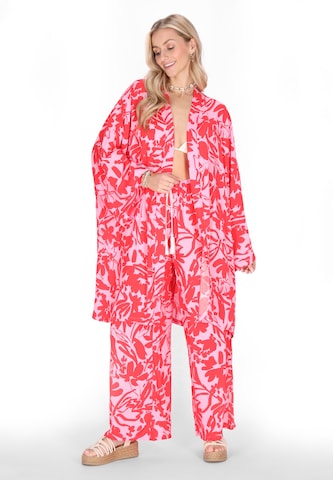 IZIA - Kimono em rosa: frente