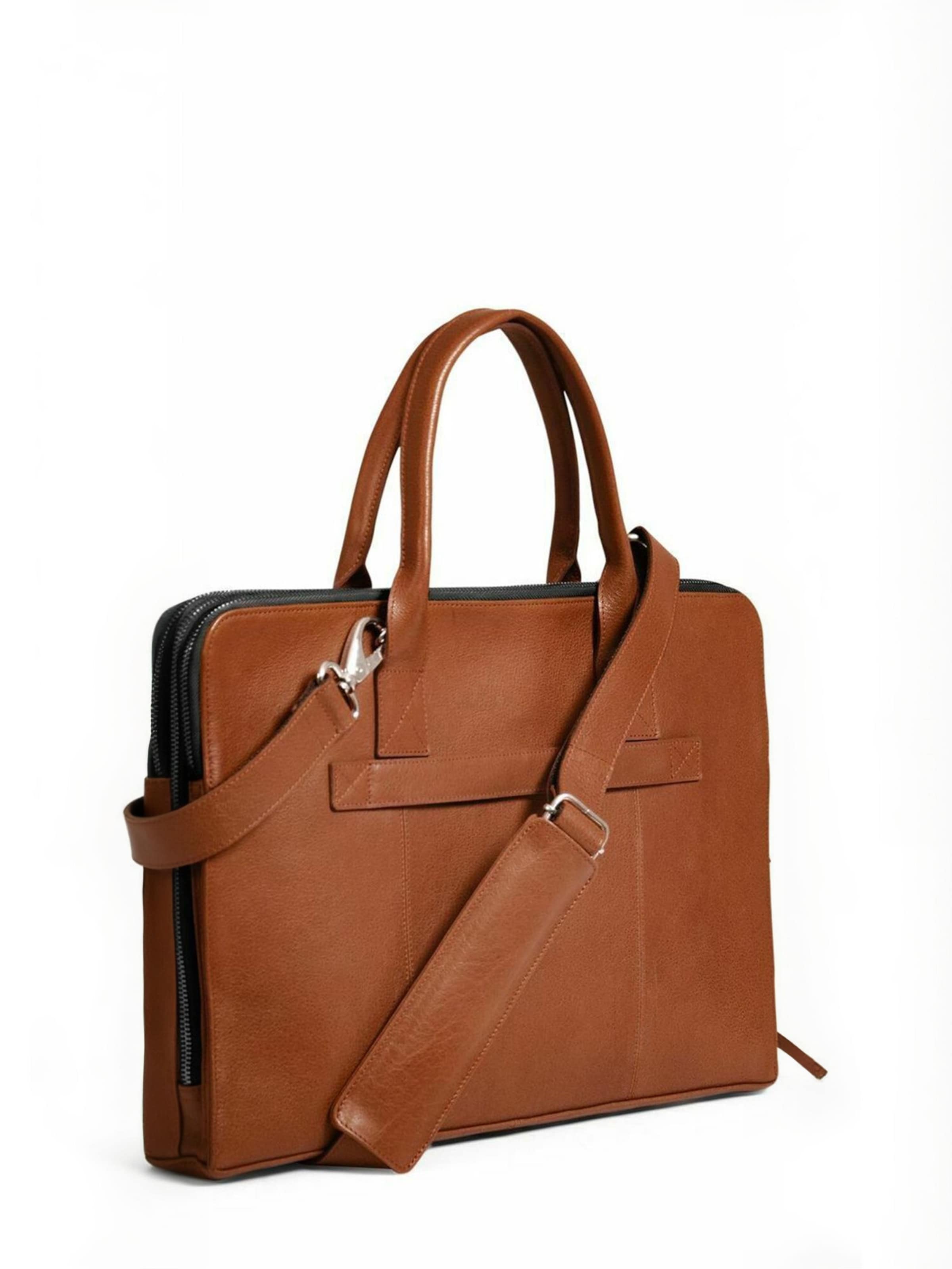 still Nordic - Cartera maletín 'Clean Brief 3 Room' en marrón