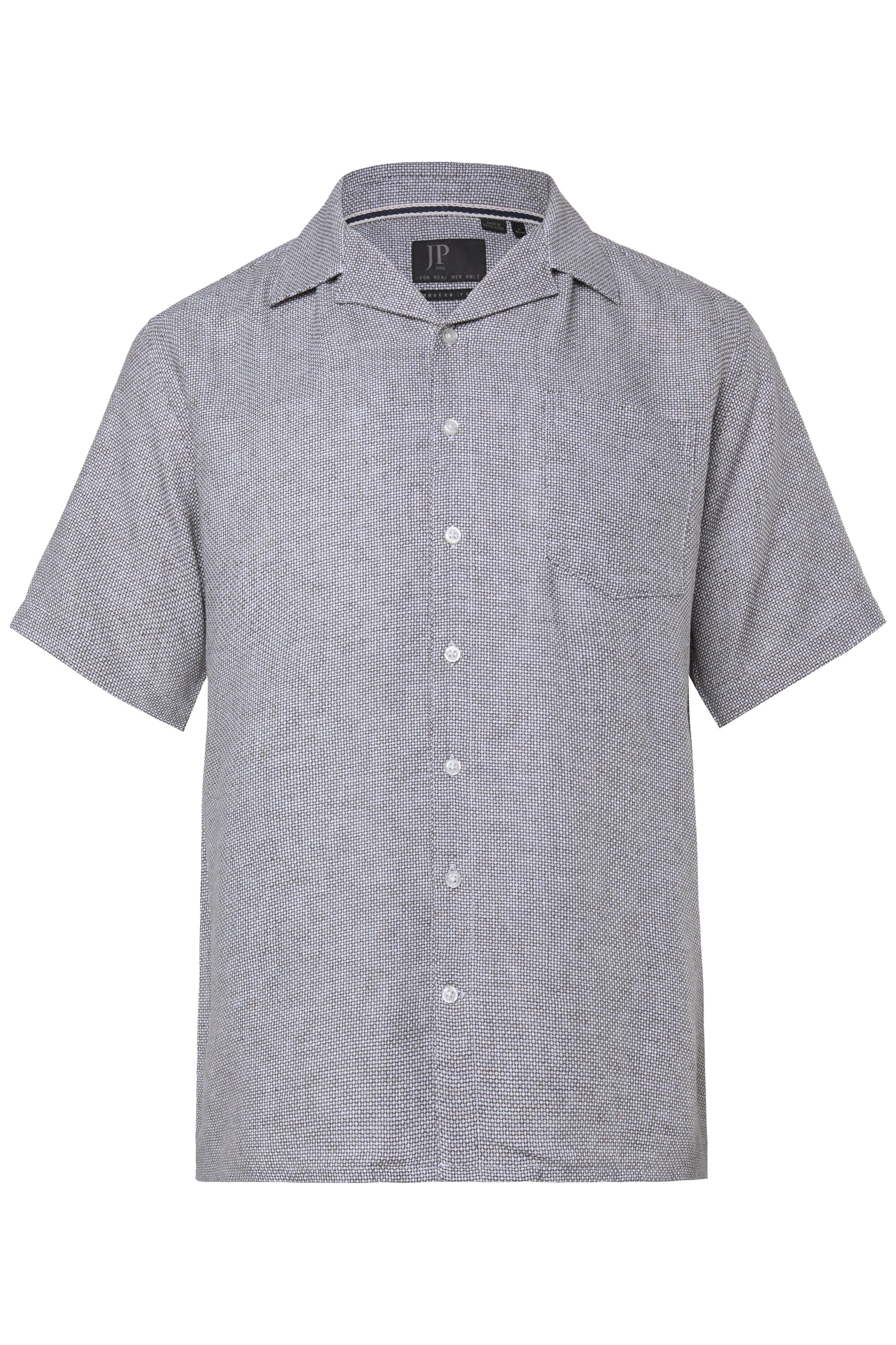 JP1880 Regular fit Overhemd in Bruin: voorkant