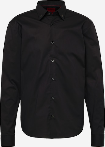 HUGO Red - Ajuste regular Camisa 'Ermo' en negro: frente