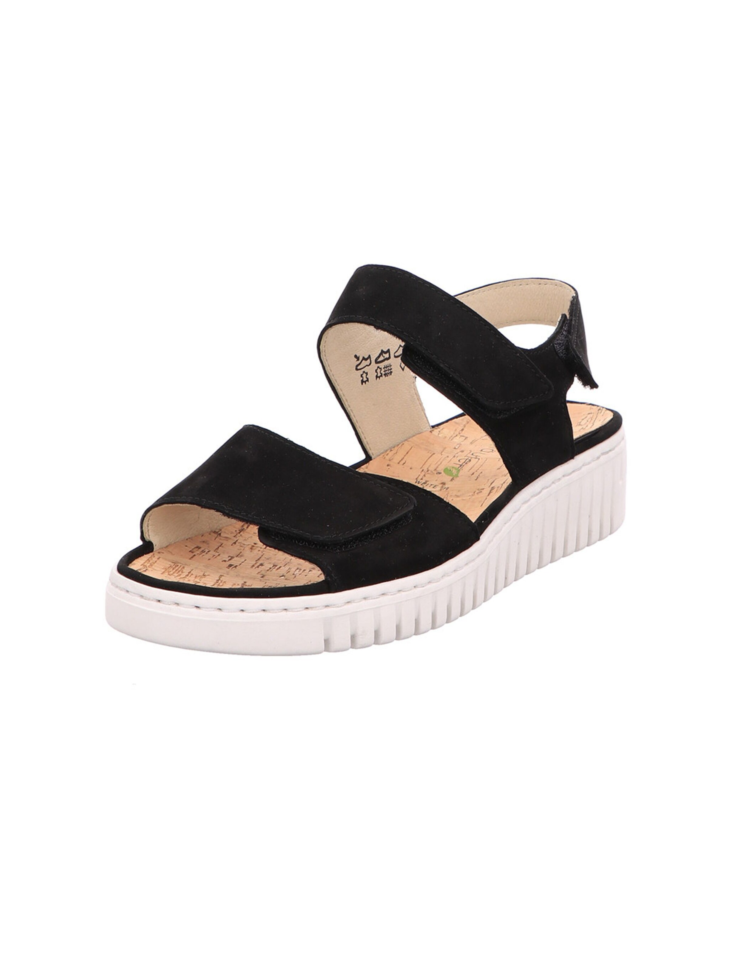 WALDLÄUFER Strap Sandals 'H-Willow' in Black: front