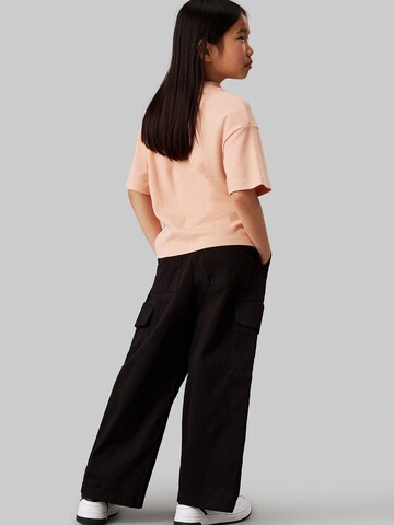 Calvin Klein Wide Leg Hose 'Alpaca' in Schwarz