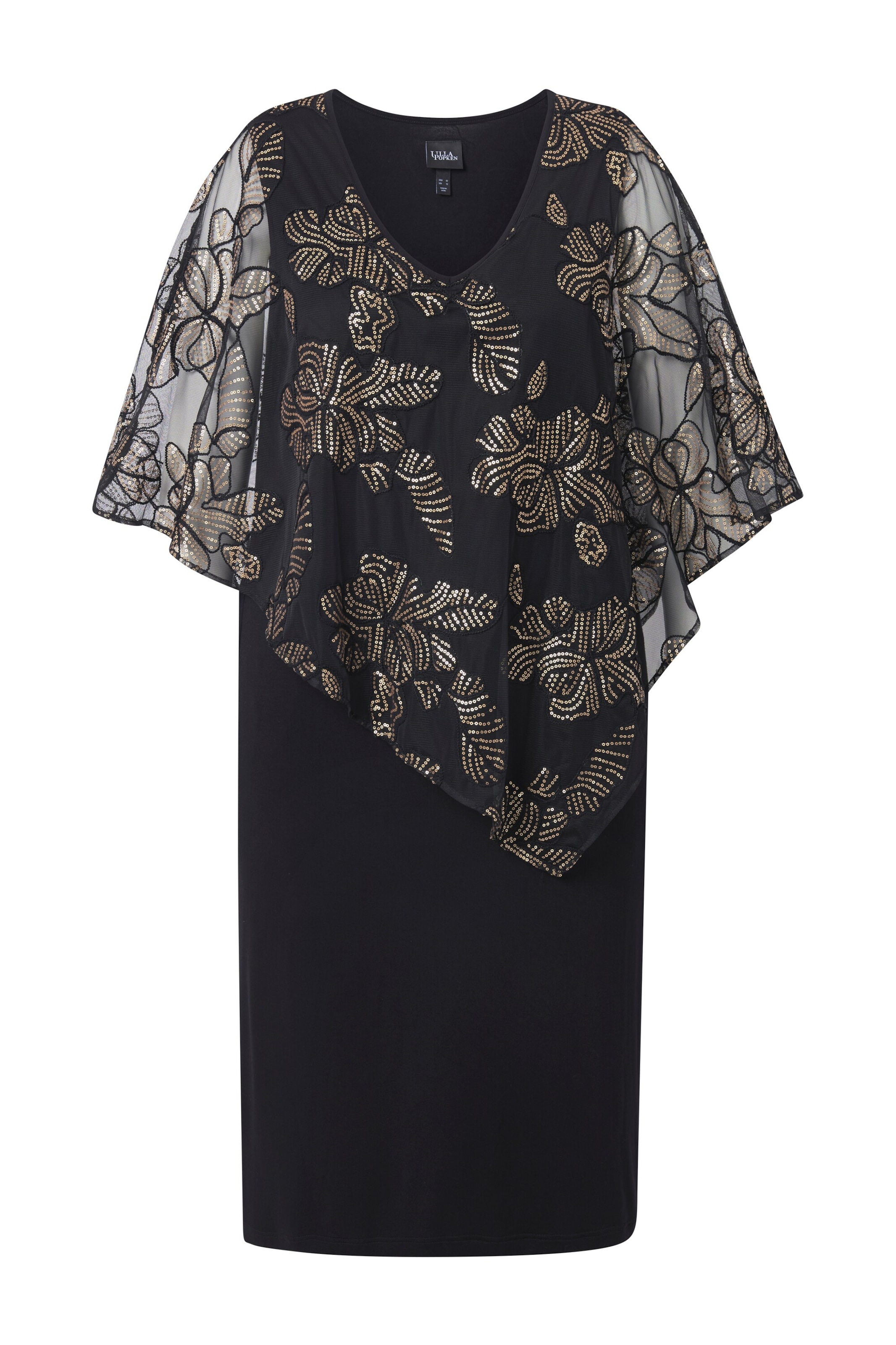 Ulla Popken Kokteilikleit, värv must: eest vaates